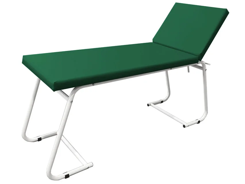 Masă de examinare - vopsea albă, saltea verde