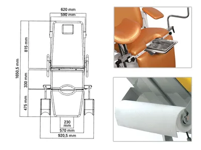 Scaun profesional Gynex - albastru deschis