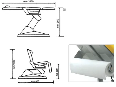 Scaun ginecologic GYNEX cu suport role - metal albastru marin