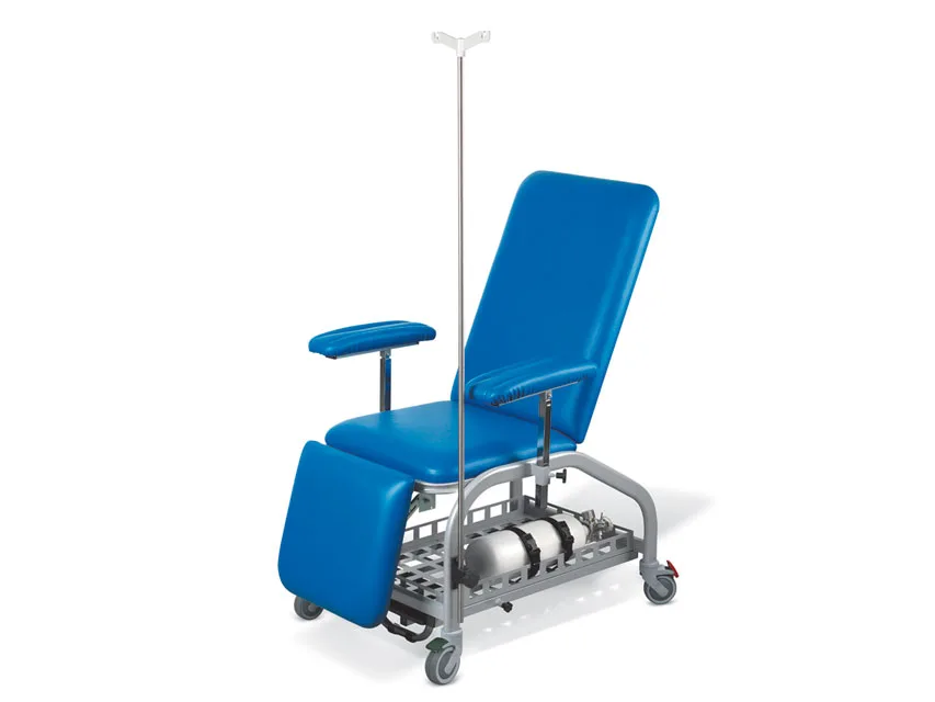 Scaun cu rotile pentru donatori - albastru