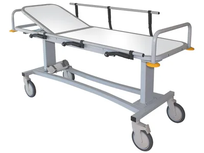 Carucior profesional RX pentru pacient cu sine laterale si suport pentru butelie de oxigen