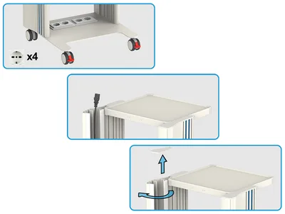 EASY POWER CART - 2 rafturi 40x36 cm + bază