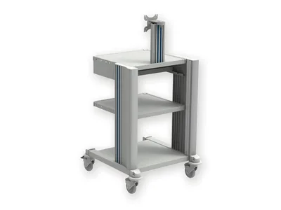Pro cart - 2 rafturi, tastatura, suport monitor