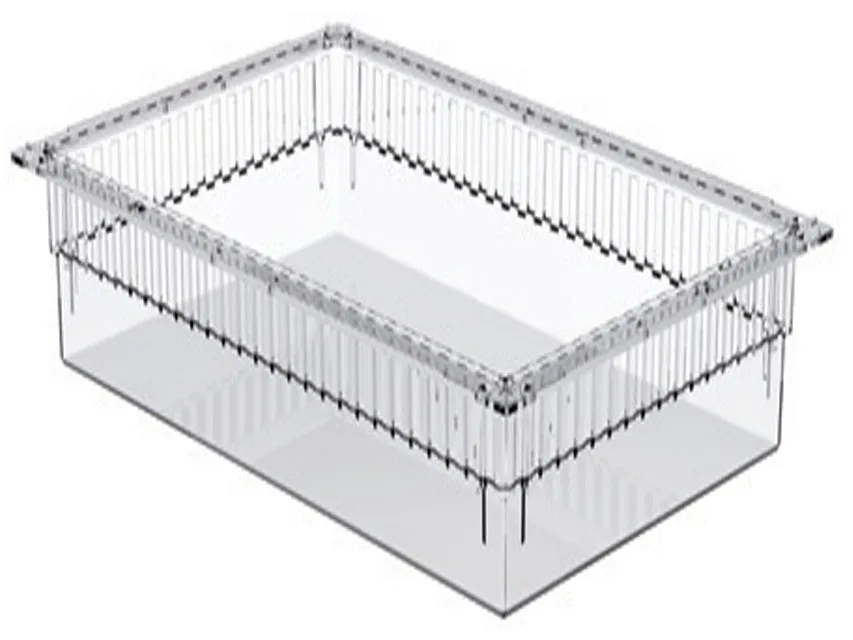 Sertar plastic transparent ISO 600x400x200 mm - deschis