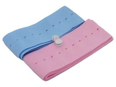 Curele elastice pentru transducere fetale pentru pacient unic 6x120 cm - roz-albastru deschis