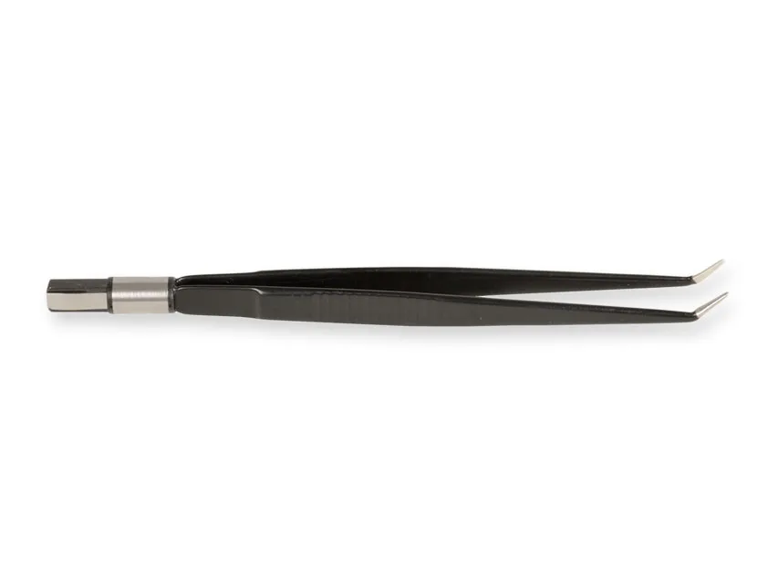 Forceps bipolare european fără aderență, drept, 18 cm - vârf angled 1 mm