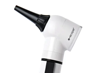 Otoscop E-SCOPE F.O. cu LED 3.7V - alb în carcasă rigidă