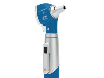 Otoscop HEINE MINI 3000 F.O. LED cu vârfuri reutilizabile - albastru - D-008.70.120