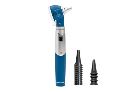 Otoscop HEINE MINI 3000 F.O. LED cu vârfuri reutilizabile - albastru - D-008.70.120