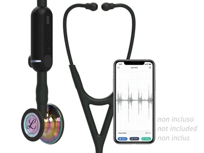 Stetoscop digital Littmann CORE - 8572 - negru - finisaj rainbow lucios