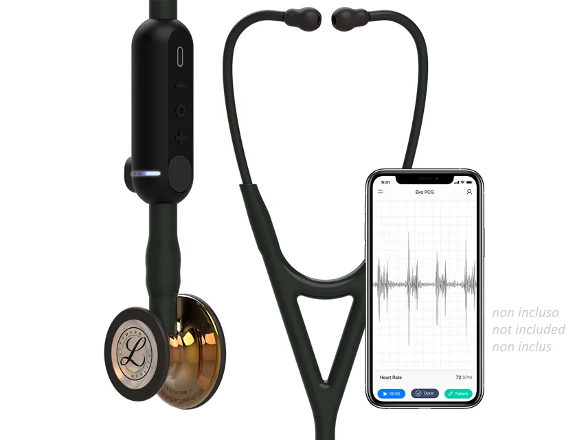 Stetoscop digital Littmann Core - 8863 - negru - finisaj cupru lucios
