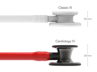 Stetoscop Littmann Cardiology IV - 6182 - roșu - finisaj negru