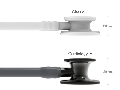 Stetoscop Littmann Cardiology IV - 6238 - gri - finisaj poli înalt