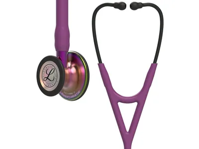 Stetos Littmann Cardiology IV - 6205 - culoare mov - finisaj rainbow - tulpină violet