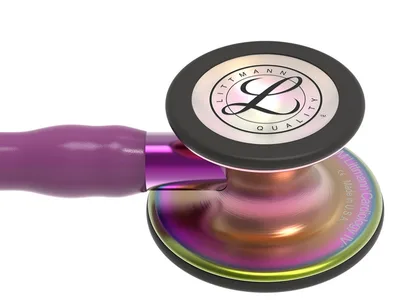 Stetos Littmann Cardiology IV - 6205 - culoare mov - finisaj rainbow - tulpină violet