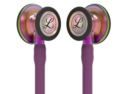 Stetos Littmann Cardiology IV - 6205 - culoare mov - finisaj rainbow - tulpină violet