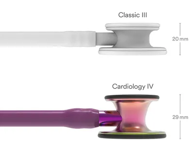 Stetos Littmann Cardiology IV - 6205 - culoare mov - finisaj rainbow - tulpină violet