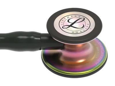 Stetoscop Littmann Cardiology IV - 6165 - negru - finisaj rainbow