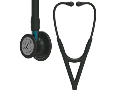 Stetoscop Littmann Cardiology IV - 6201 - negru - finisaj negru - tija albastră