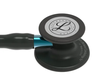Stetoscop Littmann Cardiology IV - 6201 - negru - finisaj negru - tija albastră