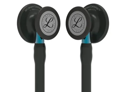 Stetoscop Littmann Cardiology IV - 6201 - negru - finisaj negru - tija albastră