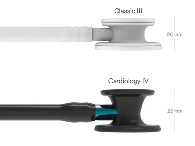 Stetoscop Littmann Cardiology IV - 6201 - negru - finisaj negru - tija albastră
