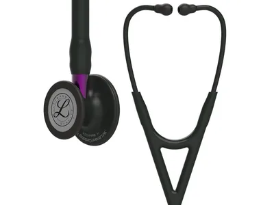Stetoscop Littmann Cardiology IV - 6203 - negru - finisaj negru - tija violet
