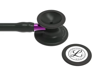 Stetoscop Littmann Cardiology IV - 6203 - negru - finisaj negru - tija violet