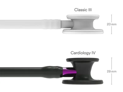 Stetoscop Littmann Cardiology IV - 6203 - negru - finisaj negru - tija violet