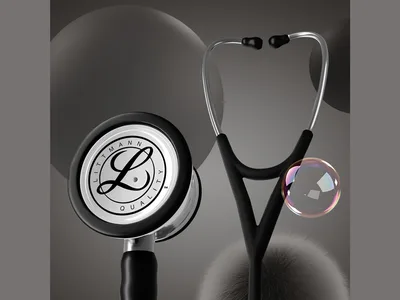 Littmann Cardiology IV - 6177C - negru - piesă de ascultare cu finisaj oglindă