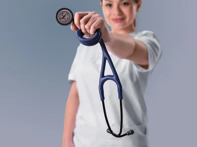 Littmann Cardiology IV - 6242C - albastru navy - piesa toracica rainbow luciu inalt