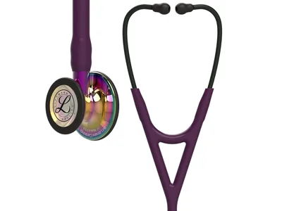 Stetoscop Littmann Cardiology IV - 6239 - prune - finisaj rainbow lustruit - tije violet