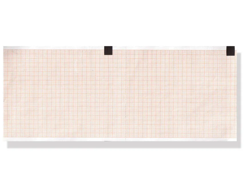 Hârtie termică ECG 110x140 mm x143s pachet - grilă portocalie