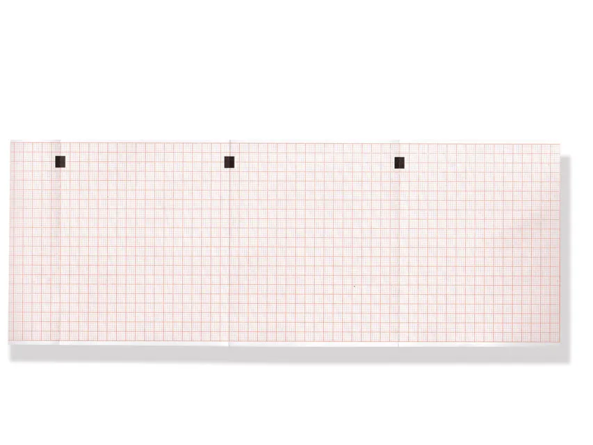 Hârtie termică ECG 112x90mm x200s pachet - grilă roșie