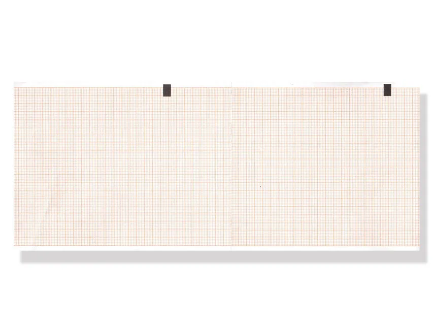 Hârtie termică ECG 108x140mm x200s pachet - grilă portocalie