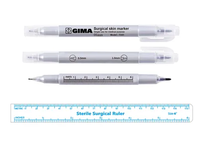 Marker chirurgical pentru piele - vârf dublu 0.5 și 1.0 mm - steril