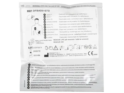 Plăci de defibrillare monofolii pentru Rescue 230, Rescue Life - adult