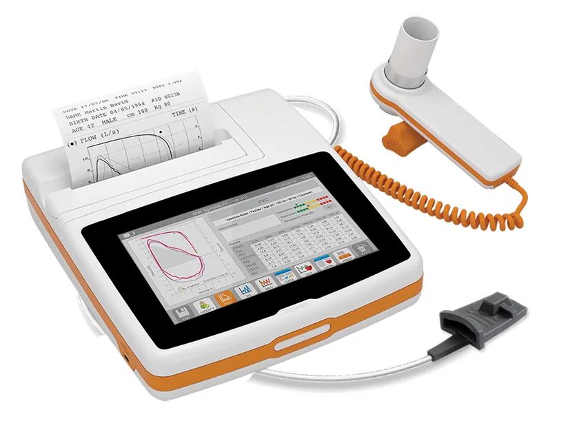 Spirometru SPIROLAB COLOUR cu ecran tactil 7", SpO2, imprimantă și software