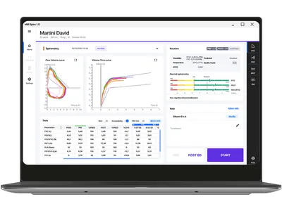Spirometru SPIROLAB COLOUR cu ecran tactil 7", SpO2, imprimantă și software