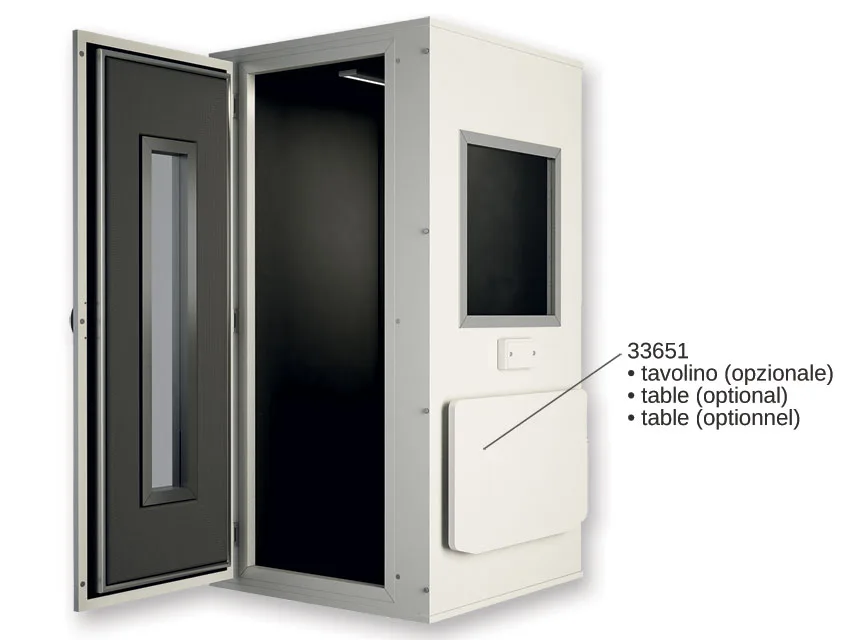 Cabină audiometrică PRO 28 PREMIUM 96x96x197 cm cu ventilație și ușă cu geam