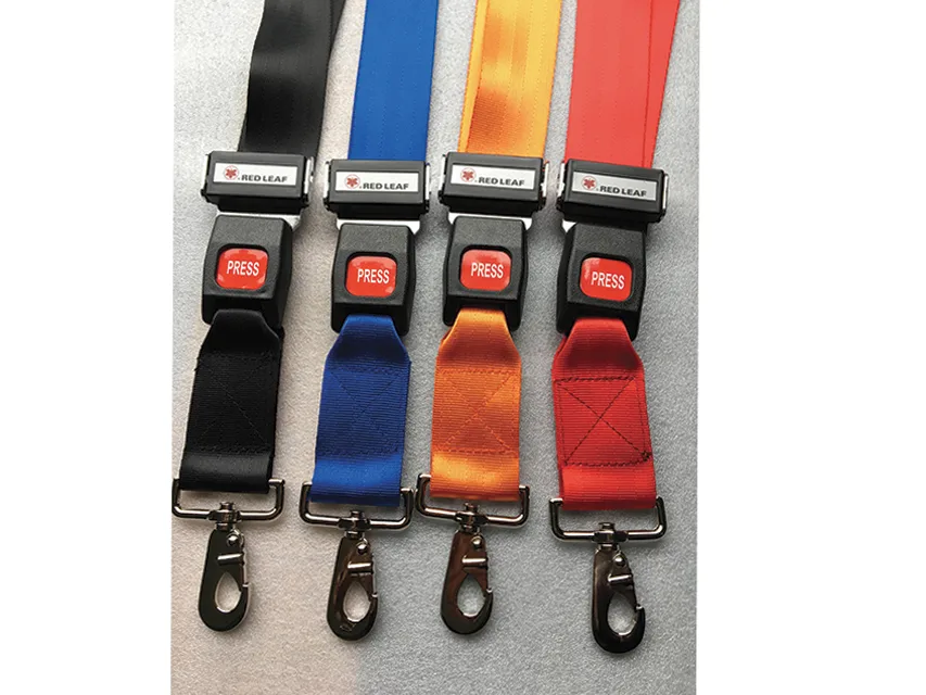 Set de 4 curele de fixare cu cot - poliester 4 culori - capăt cu crochet, cataramă metalică