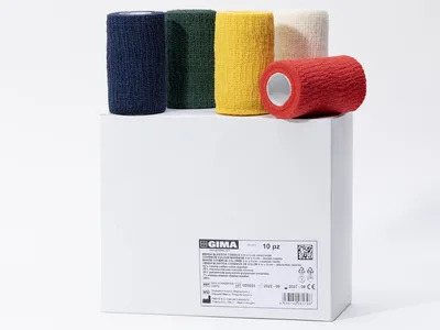 Bandă coezivă colorată 4 m x 8 cm - culori mixte
