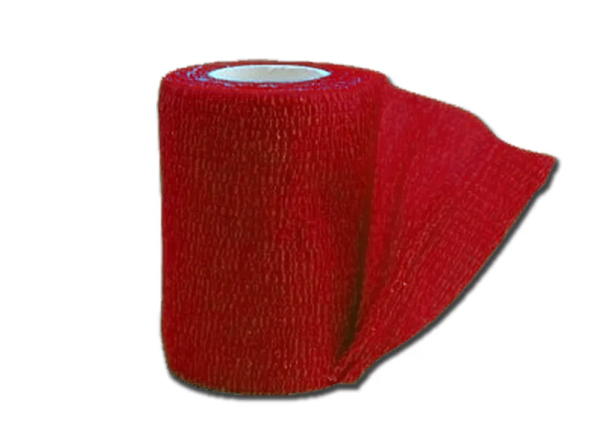 Bandă elastică coezivă din material non-țesut 4.5 m x 10 cm - roșu
