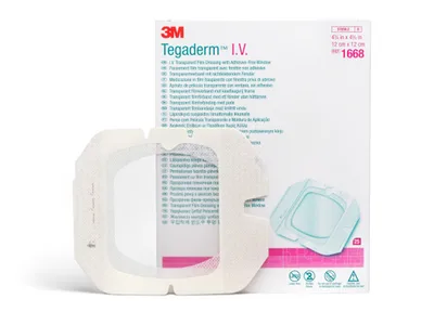 Tegaderm 3M IV transparent film dressing adhesive-free window 12x12 cm