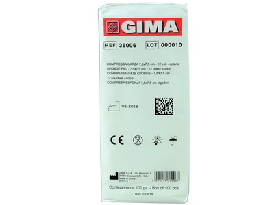 Tampoane din țesătură de bumbac - 7.5x7.5 cm - 12 straturi - 10 pachete de 100