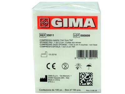 Tampon din țesătură netesută - 7.5x7.5 cm - 4 straturi - 10 pachete de 100