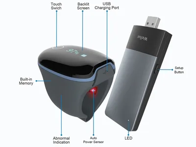 O2ring pulsoximetru continuu wireless pentru monitorizare la distanță - adult