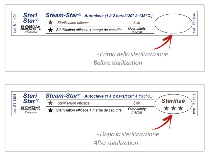Steam star indicator - autoclavă