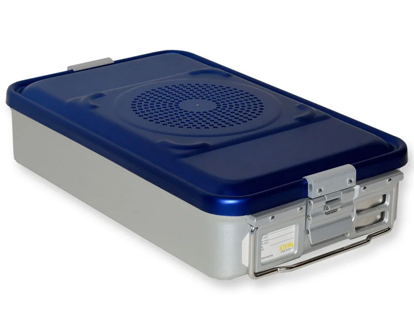 Container cu filtru medium h 100 mm - albastru - perforat