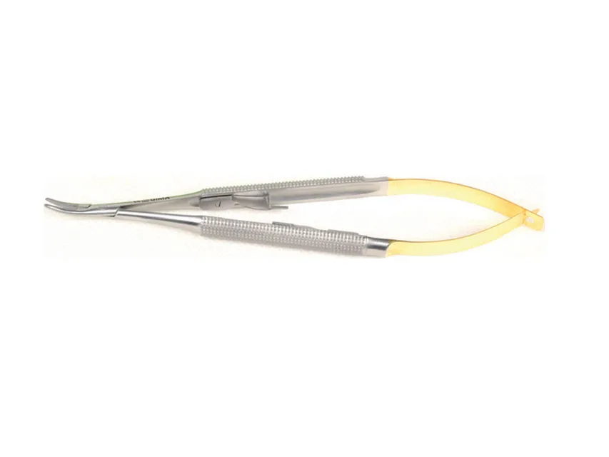 T.C. GOLD BARRAQUER MICRO NEEDLE HOLDER - 13 cm - vârfuri netede